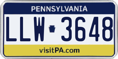 PA license plate LLW3648