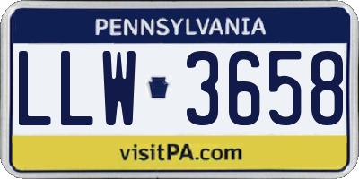 PA license plate LLW3658