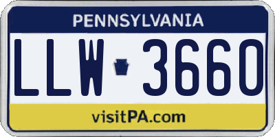 PA license plate LLW3660