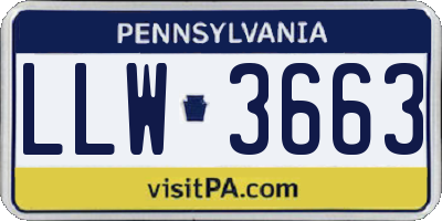 PA license plate LLW3663