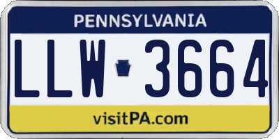 PA license plate LLW3664