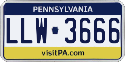 PA license plate LLW3666
