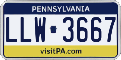 PA license plate LLW3667