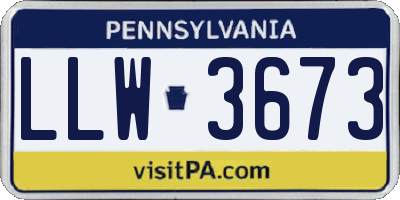PA license plate LLW3673
