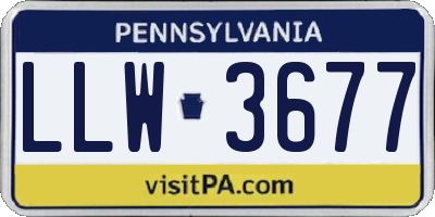 PA license plate LLW3677