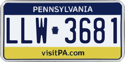 PA license plate LLW3681