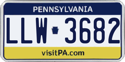 PA license plate LLW3682