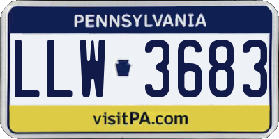 PA license plate LLW3683