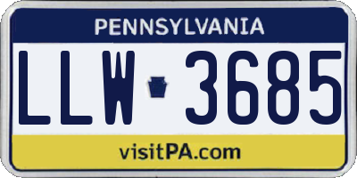 PA license plate LLW3685