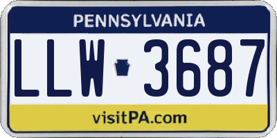 PA license plate LLW3687