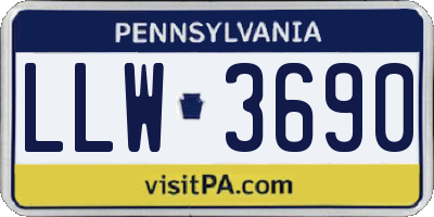 PA license plate LLW3690