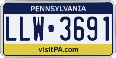 PA license plate LLW3691