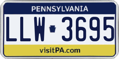 PA license plate LLW3695