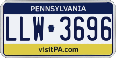 PA license plate LLW3696