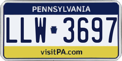 PA license plate LLW3697