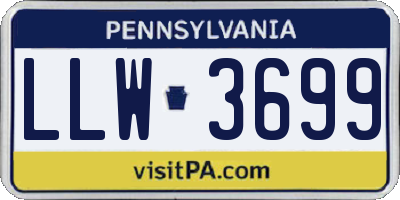 PA license plate LLW3699