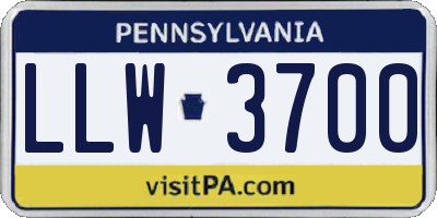 PA license plate LLW3700