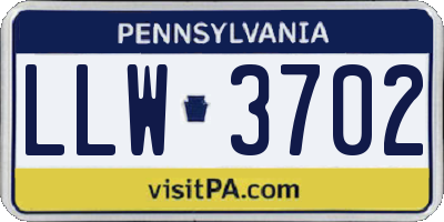 PA license plate LLW3702