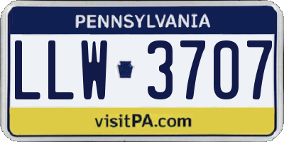 PA license plate LLW3707