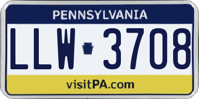 PA license plate LLW3708