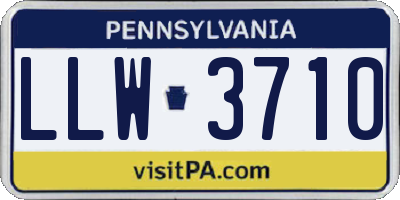 PA license plate LLW3710
