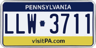 PA license plate LLW3711