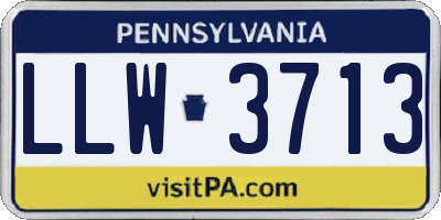 PA license plate LLW3713