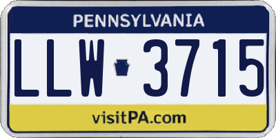 PA license plate LLW3715