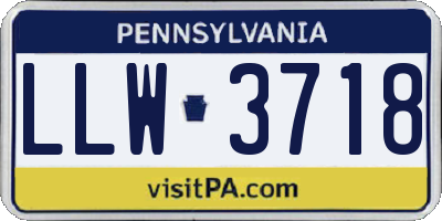 PA license plate LLW3718