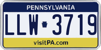 PA license plate LLW3719