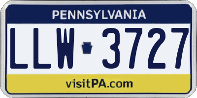PA license plate LLW3727