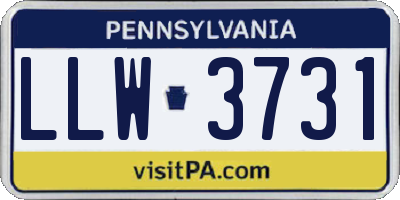 PA license plate LLW3731
