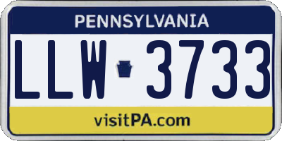 PA license plate LLW3733