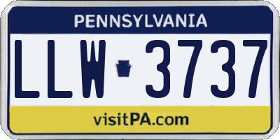 PA license plate LLW3737