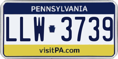PA license plate LLW3739