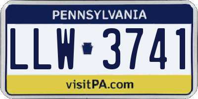 PA license plate LLW3741