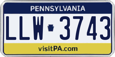 PA license plate LLW3743