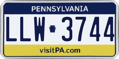PA license plate LLW3744