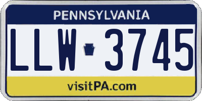 PA license plate LLW3745