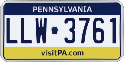 PA license plate LLW3761