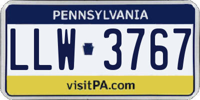 PA license plate LLW3767