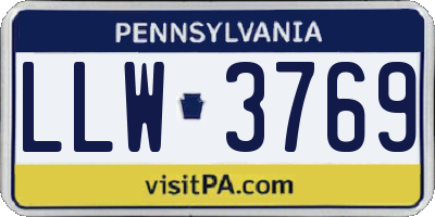 PA license plate LLW3769