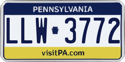 PA license plate LLW3772