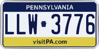 PA license plate LLW3776