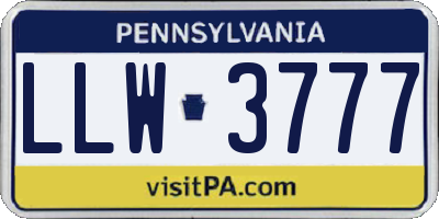 PA license plate LLW3777