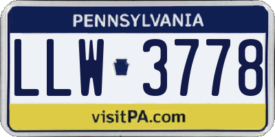 PA license plate LLW3778