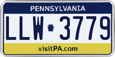 PA license plate LLW3779