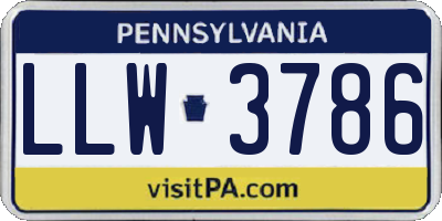PA license plate LLW3786