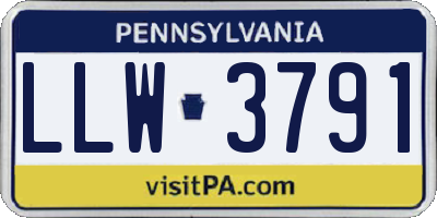 PA license plate LLW3791