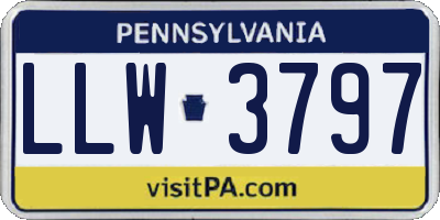 PA license plate LLW3797